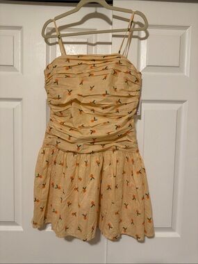 Japna  Peach Print Spaghetti Strap Sundress